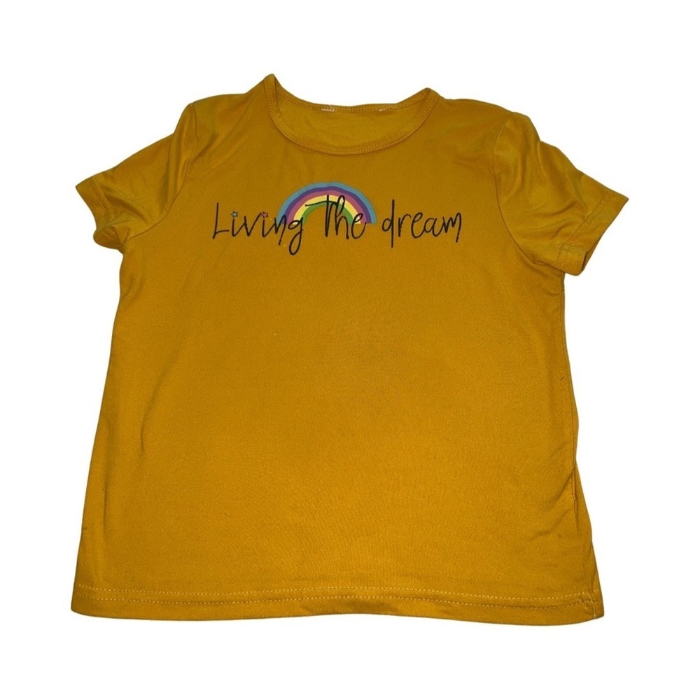 Linking the Dream mustard yellow Girls T Shirt Fit Girls Size 8-10